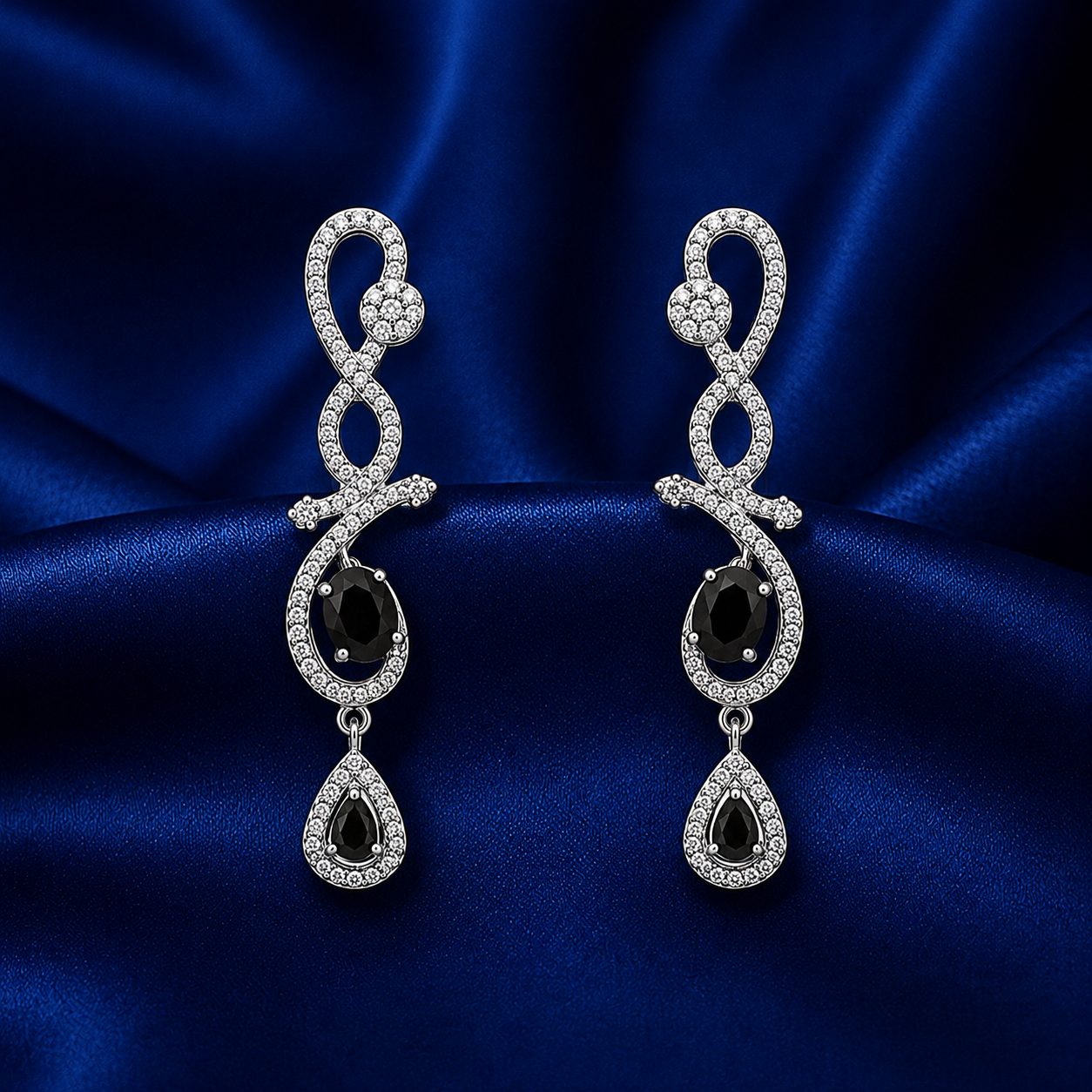 Celestia One Karat Earrings — Black