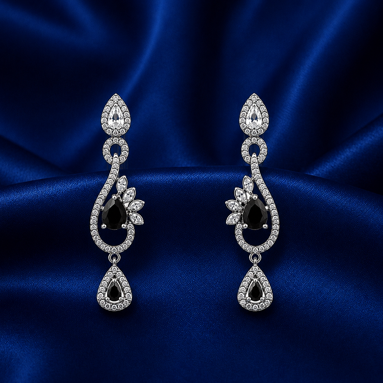Celestia One Karat Earrings — Black