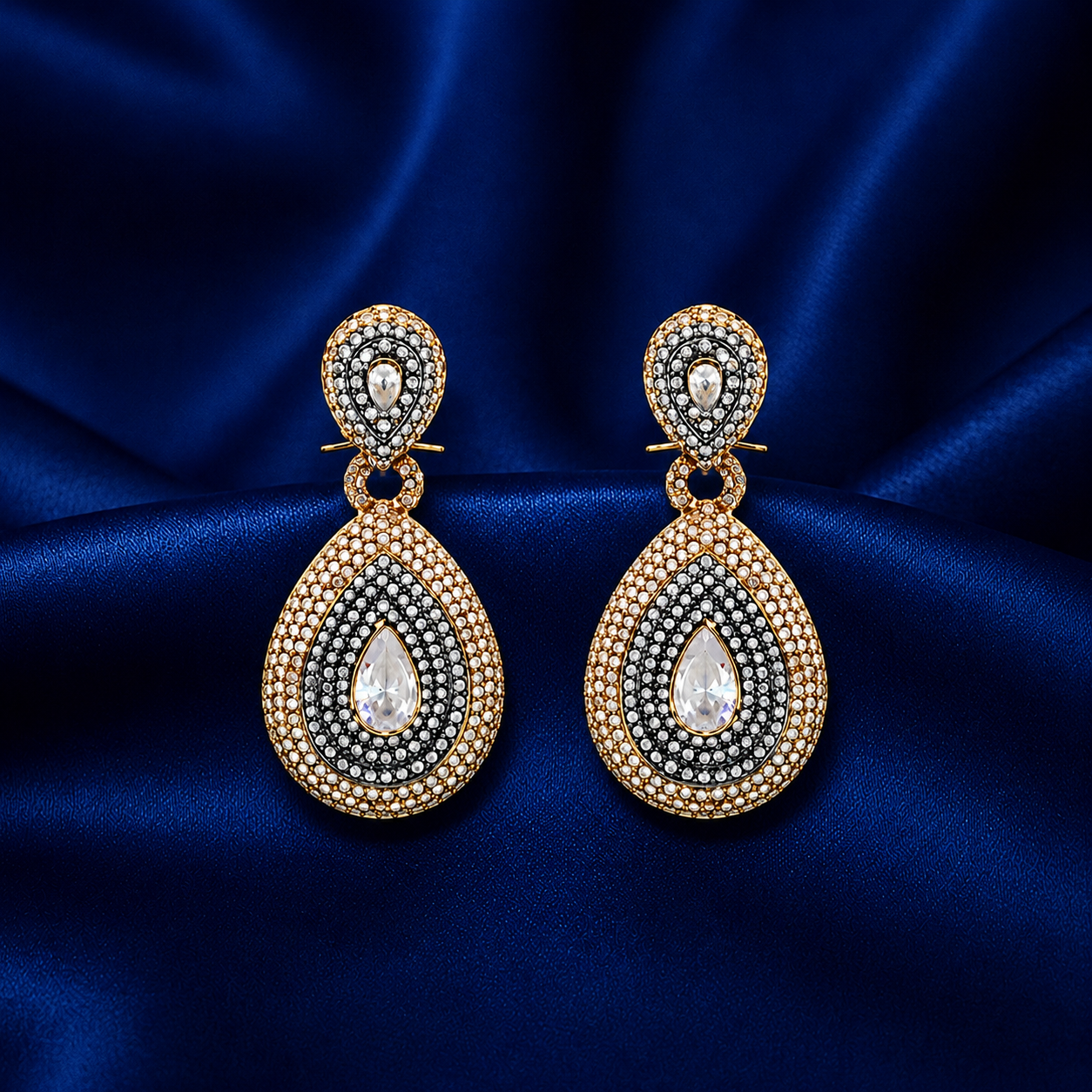 Velora Ivory Crystal Gold-Plated Earrings - White