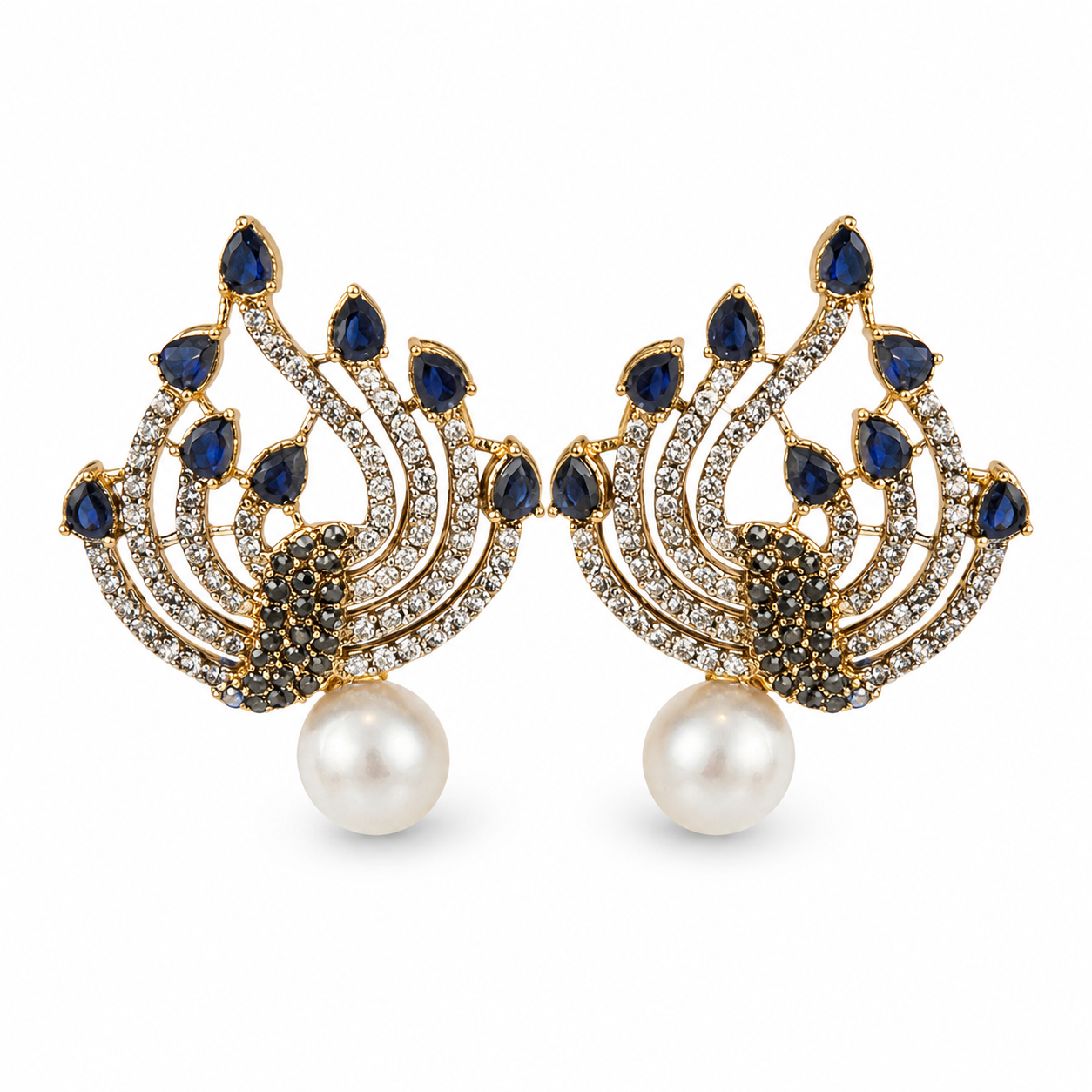 Royal Pearl Designer Tops — Navy Blue
