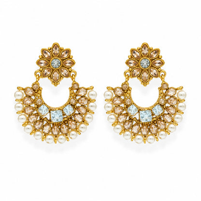 Chandbali Pearl Gold-Plated Earrings — Ivory