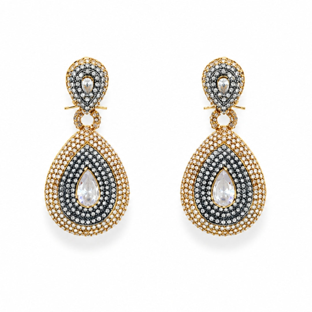 Velora Ivory Crystal Gold-Plated Earrings - White
