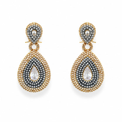 Velora Ivory Crystal Gold-Plated Earrings - White