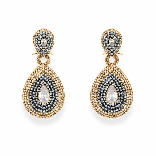 Velora Ivory Crystal Gold-Plated Earrings - White