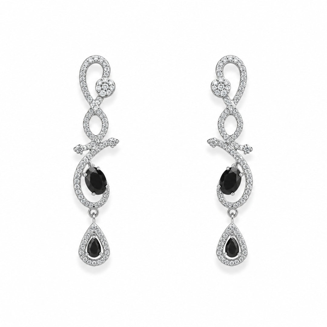 Celestia One Karat Earrings — Black