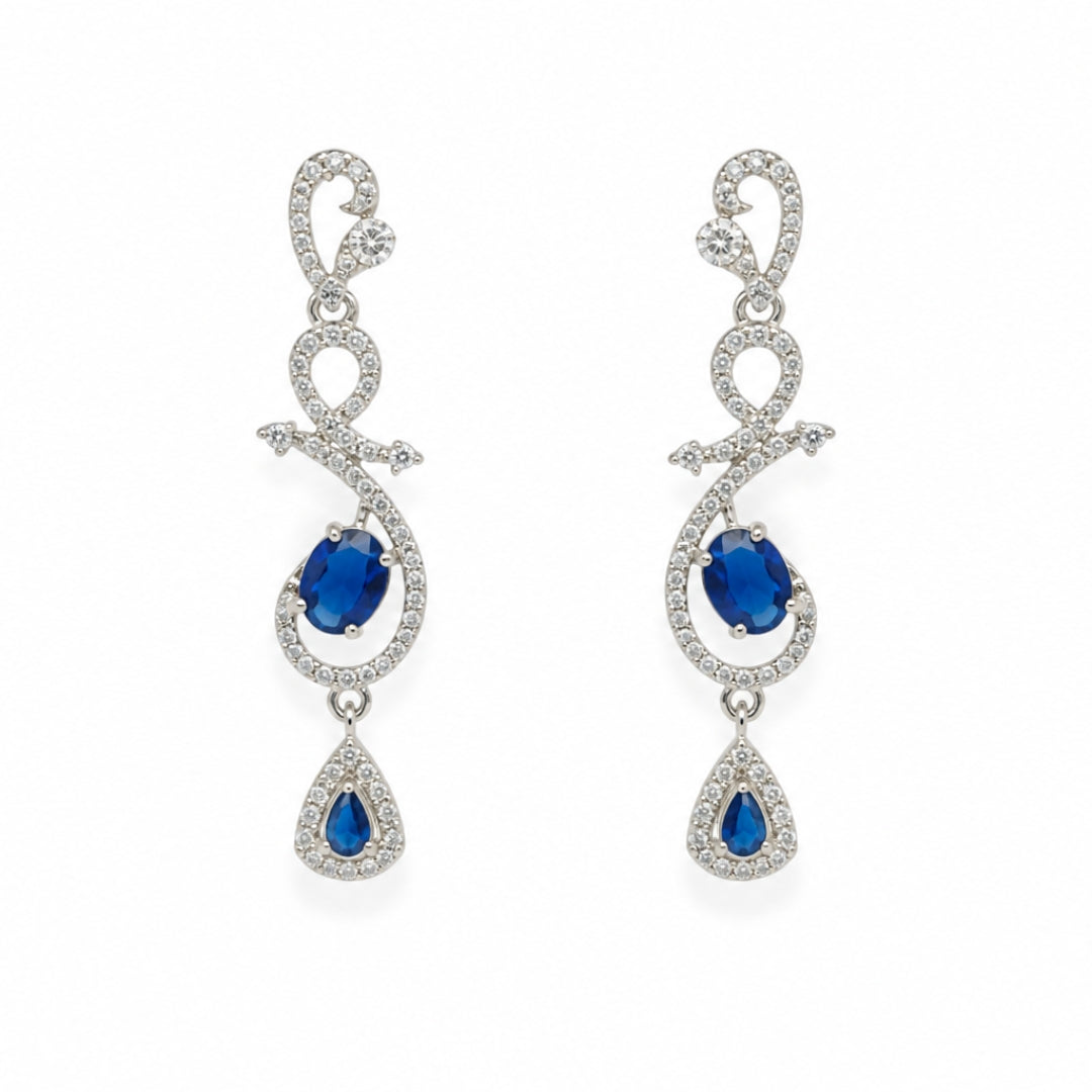 Celestia One Karat Earrings — Sapphire Blue