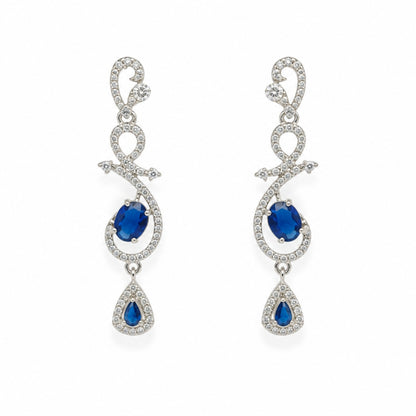 Celestia One Karat Earrings — Sapphire Blue