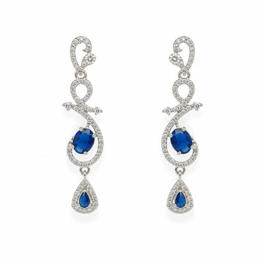 Celestia One Karat Earrings — Sapphire Blue