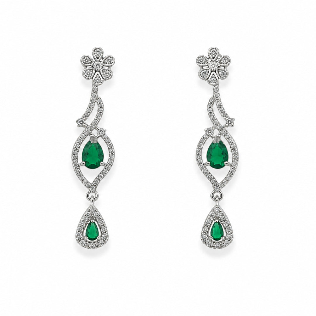 Celestia One Karat Earrings — Emerald Green