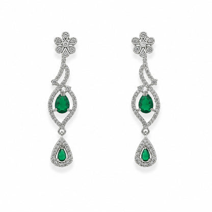 Celestia One Karat Earrings — Emerald Green