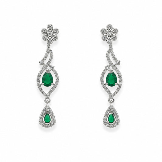 Celestia One Karat Earrings — Emerald Green