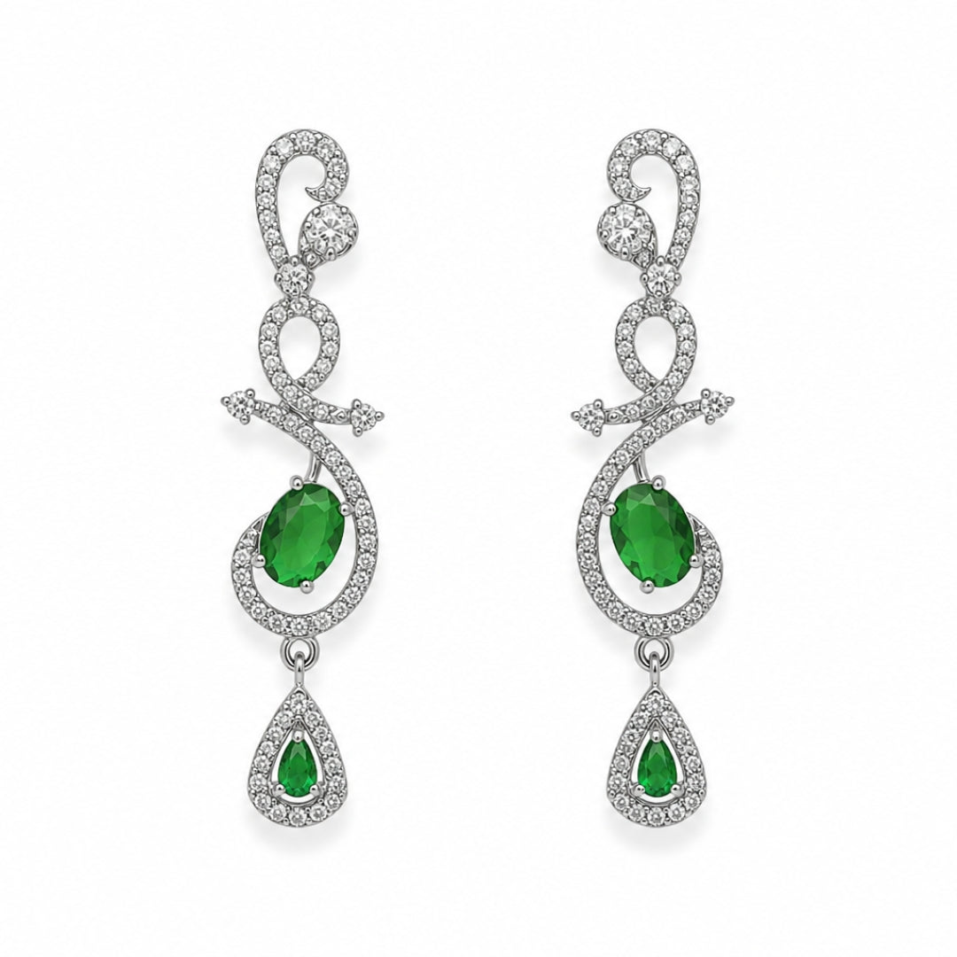 Celestia One Karat Earrings — Emerald Green