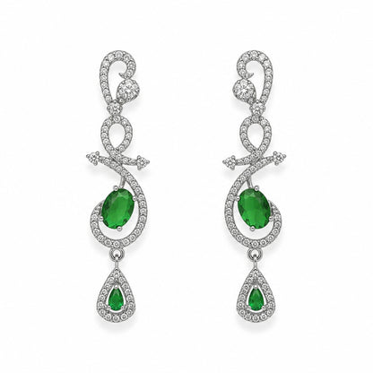 Celestia One Karat Earrings — Emerald Green