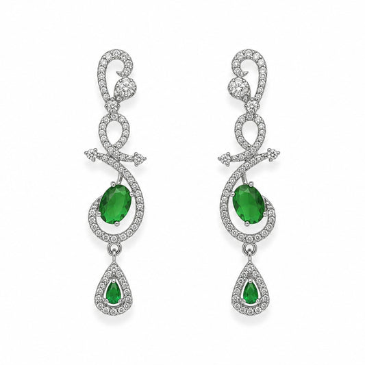 Celestia One Karat Earrings — Emerald Green