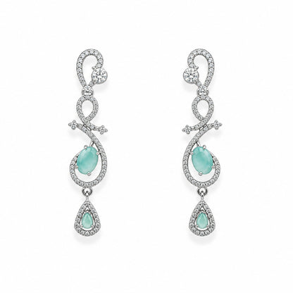 Celestia One Karat Earrings — Aqua Mint