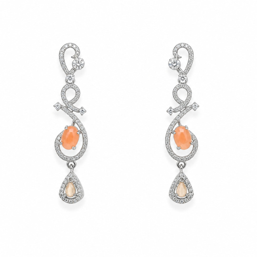 Celestia One Karat Earrings — Peach