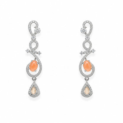 Celestia One Karat Earrings — Peach
