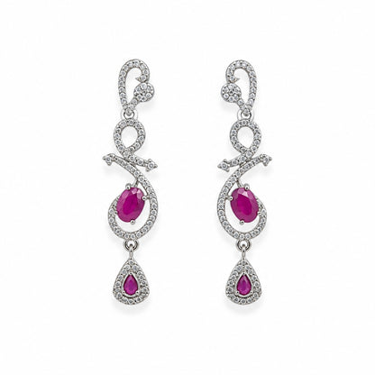 Celestia One Karat Earrings — Ruby Pink