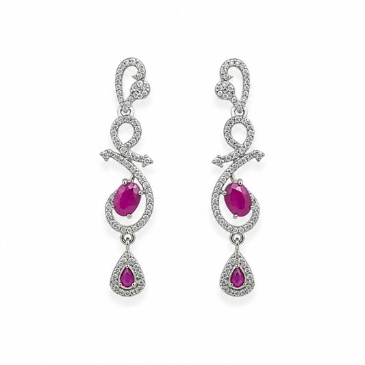 Celestia One Karat Earrings — Ruby Pink