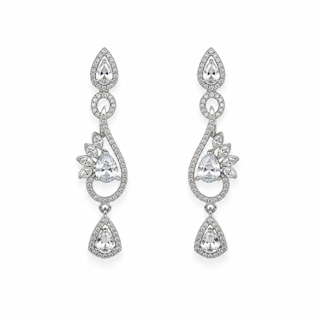 Celestia One Karat Earrings — Crystal White