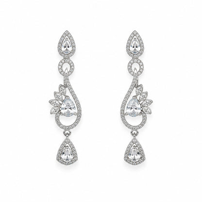 Celestia One Karat Earrings — Crystal White