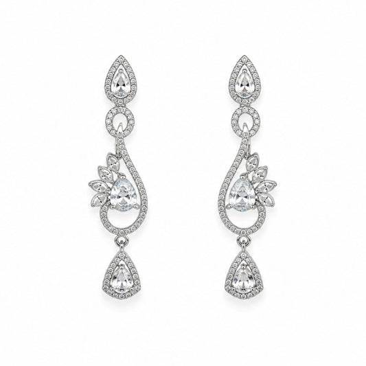 Celestia One Karat Earrings — Crystal White
