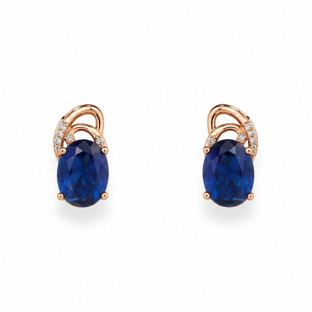 Aurelia Two Tone Earrings — Royal Blue