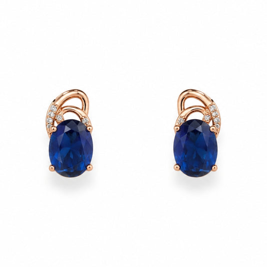 Aurelia Two Tone Earrings — Royal Blue