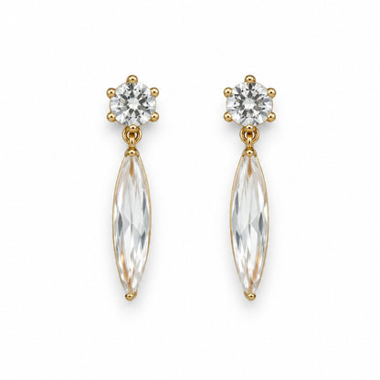 Lunara Crystal Drop Gold-Plated Earrings