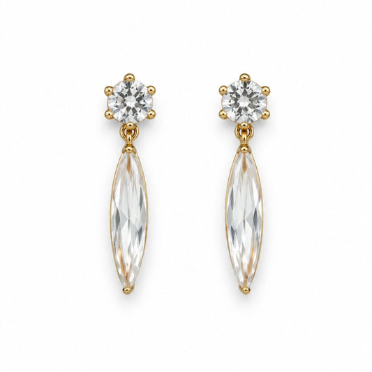 Lunara Crystal Drop Gold-Plated Earrings