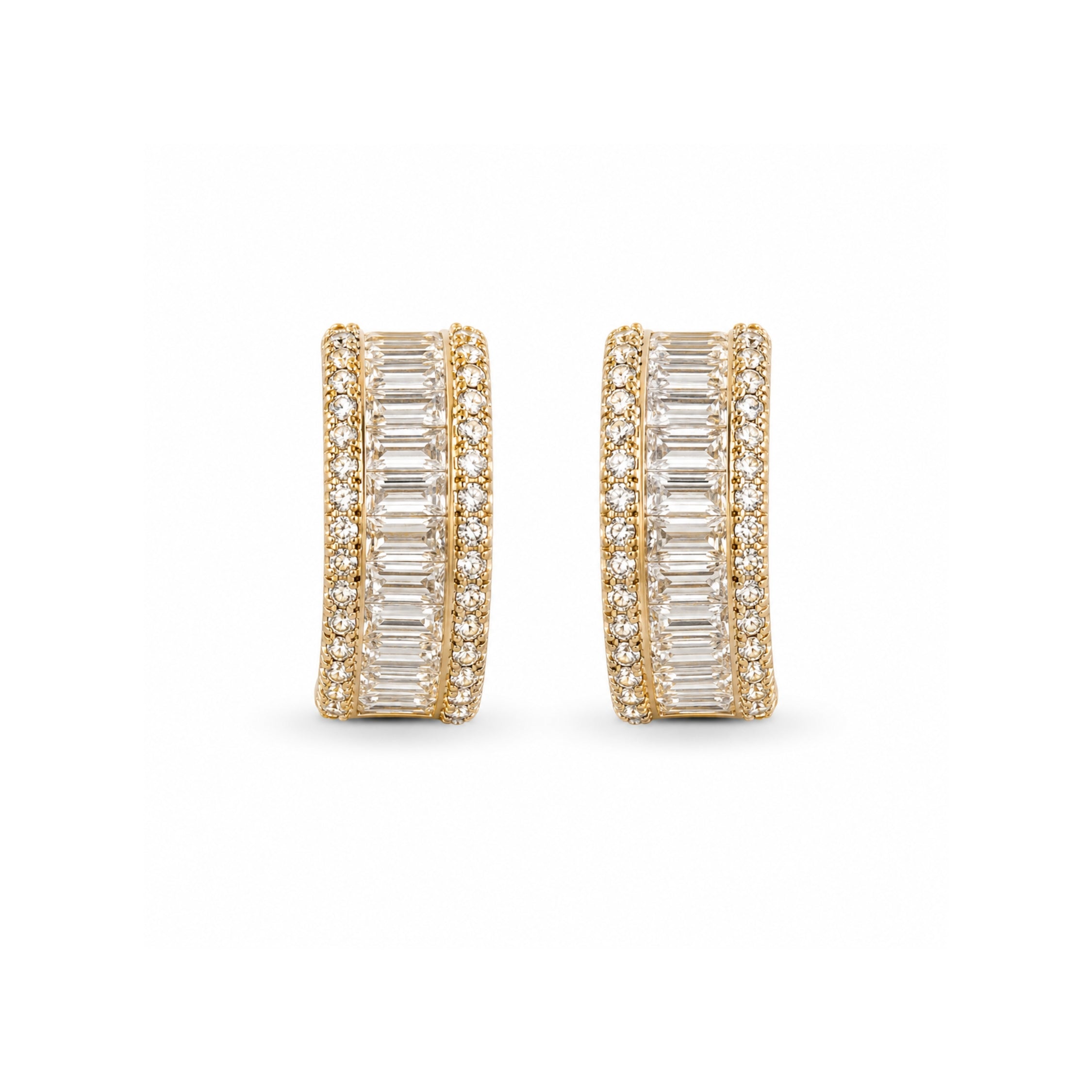 Aurelia Baguette Bali Earrings — Crystal White