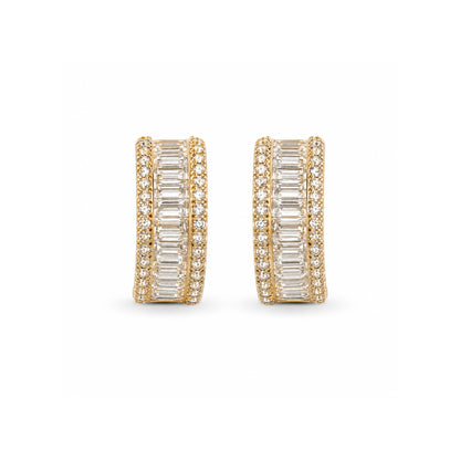 Aurelia Baguette Bali Earrings — Crystal White