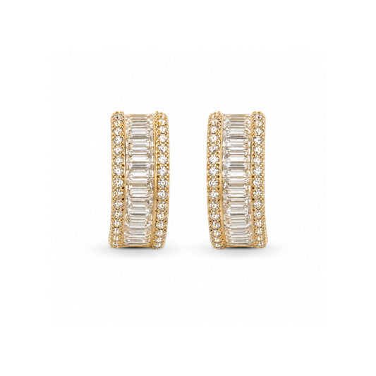 Aurelia Baguette Bali Earrings — Crystal White