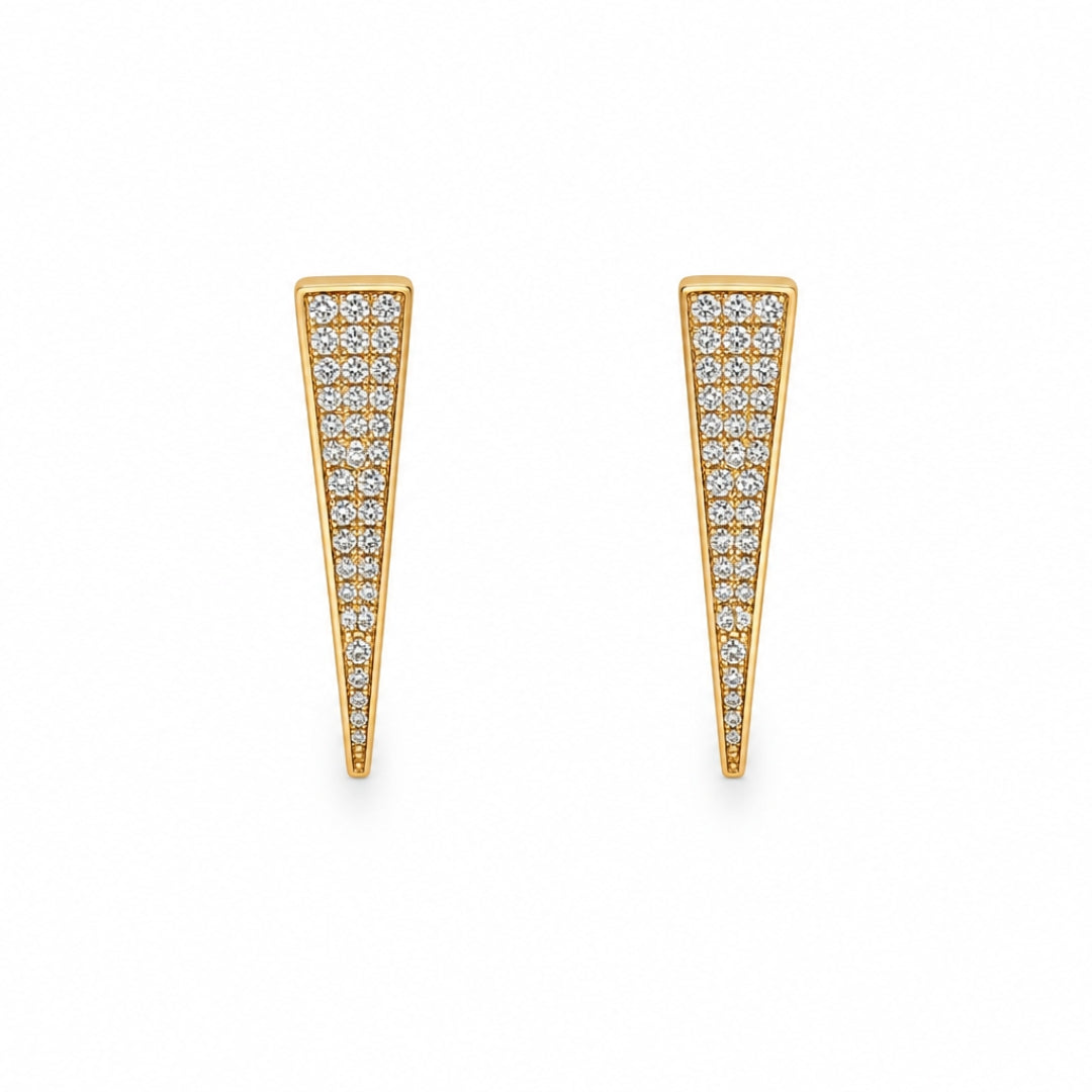 Veyra Crystal Taper Gold-Plated Bali Earrings