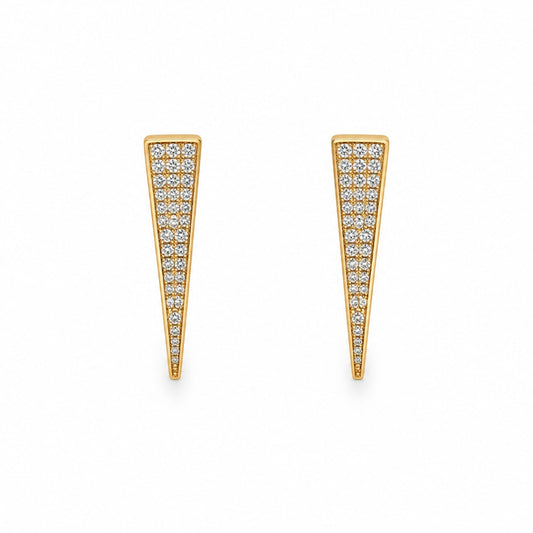 Veyra Crystal Taper Gold-Plated Bali Earrings