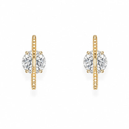 Aurelia Solitaire Bar Earrings — Crystal White