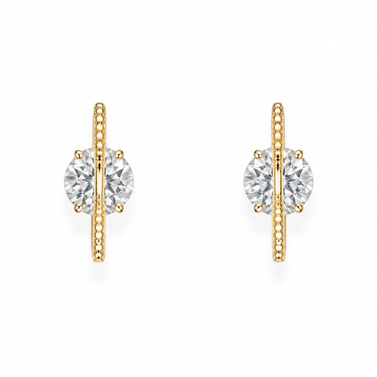 Aurelia Solitaire Bar Earrings — Crystal White