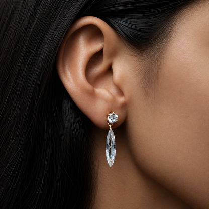 Lunara Crystal Drop Gold-Plated Earrings