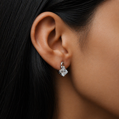 Celeste Crystal Rhodium-Plated Bali Earrings