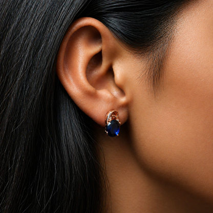 Aurelia Two Tone Earrings — Royal Blue