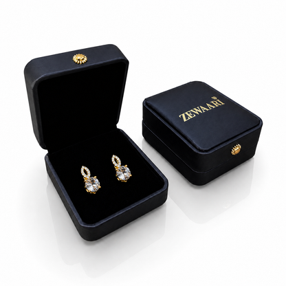 Solara Crystal Link Gold-Plated Bali Earrings