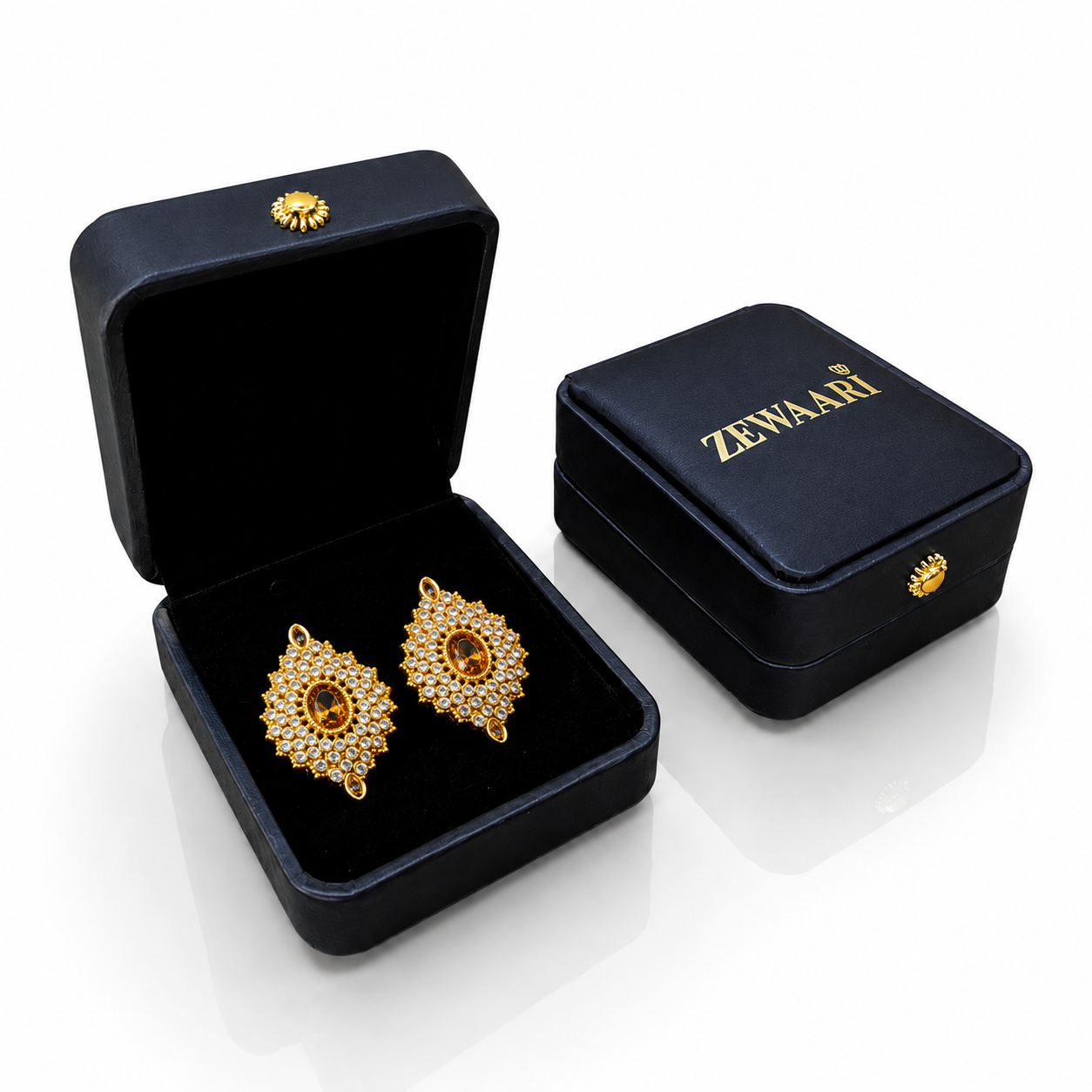 Zarina Amber Crystal Gold-Plated Tops