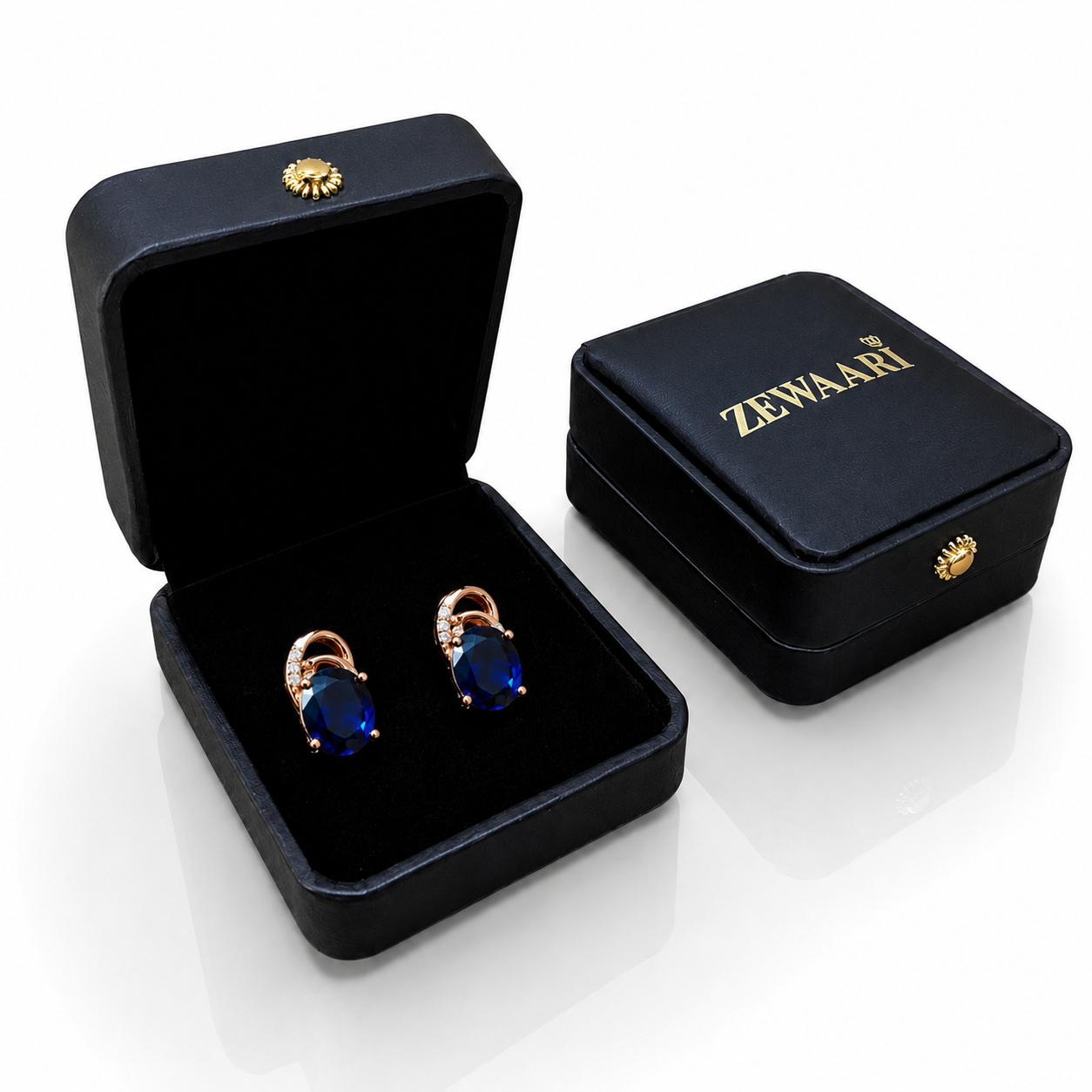 Aurelia Two Tone Earrings — Royal Blue