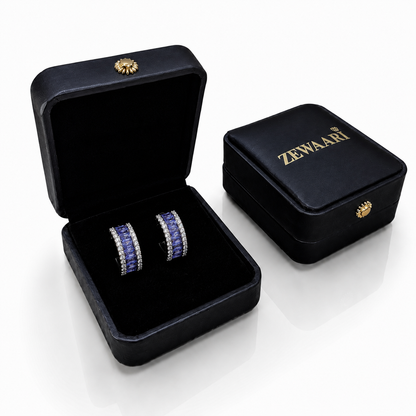 Aureline Baguette Crystal Gold-Plated Bali Earrings — Lavender
