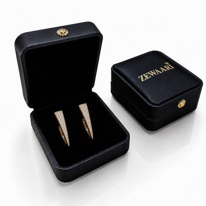 Veyra Crystal Taper Gold-Plated Bali Earrings