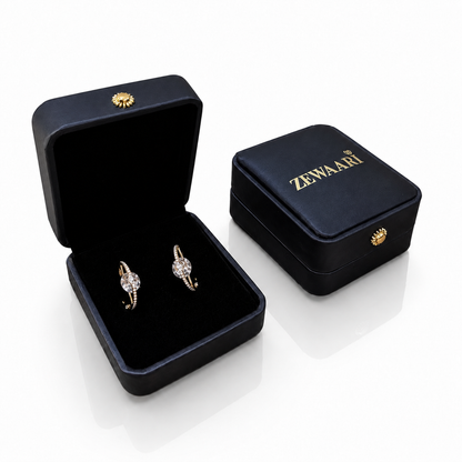 Aurelia Solitaire Bar Earrings — Crystal White