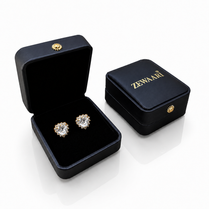 Amora Heart Crystal Gold-Plated Bali Earrings