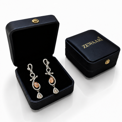 Celestia One Karat Earrings — Peach