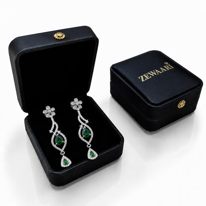 Celestia One Karat Earrings — Emerald Green