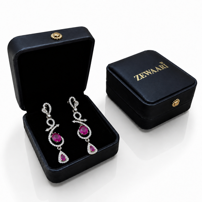 Celestia One Karat Earrings — Ruby Pink
